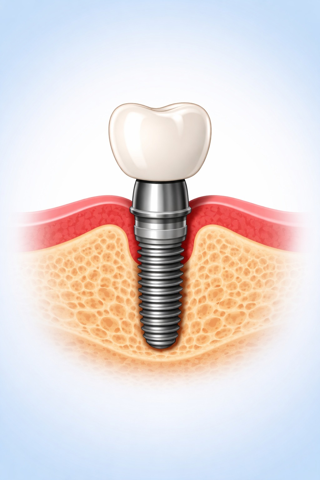 Impianti dentali in titanio con corone protesiche presso lo studio del Dott. Matteo Collatel ad Albenga